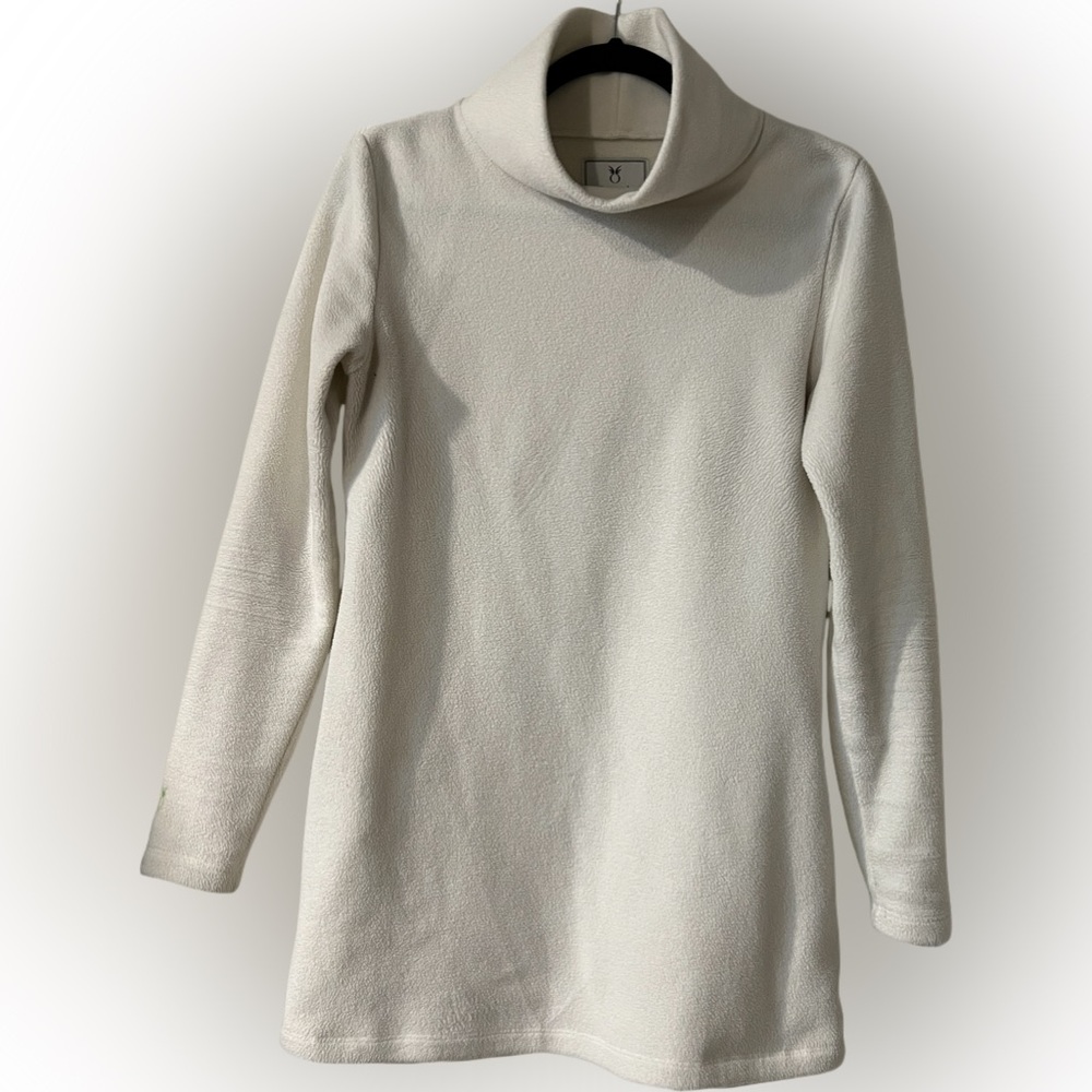 Dudley Stephens Vello Fleece Cobble Hill Turtleneck Cream White Small